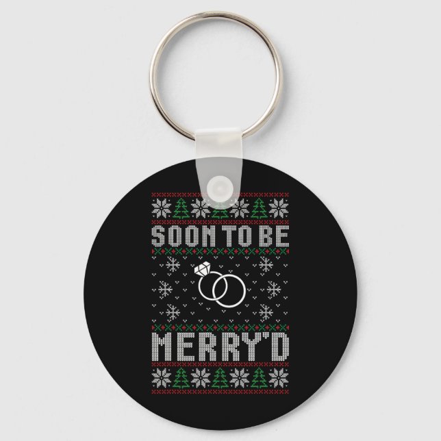 Bald, um Verheiratet sein frohe Weihnachtsbräune G Schlüsselanhänger (Vorderseite)