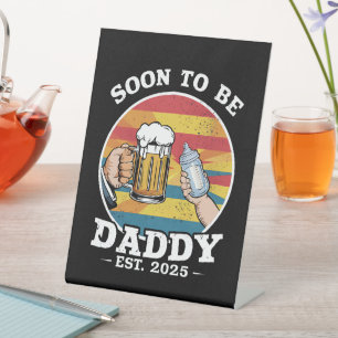 Bald Vater 2025 Erster Vater 2025 Retro Sockelschild