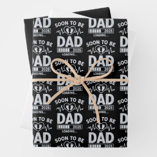 Bald Vater 2026 Schwangerschaftsankündigung wird g Geschenkpapier Set