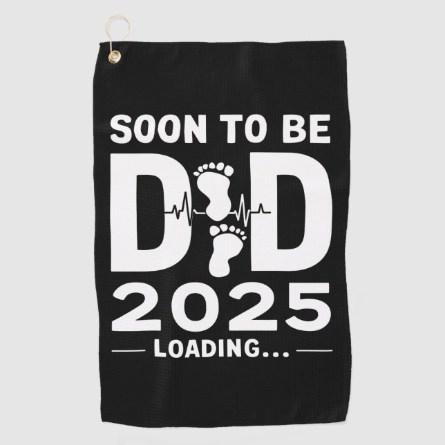 Bald Vater nach 2025 neuer Papa zu sein Golfhandtuch (Vorderseite)