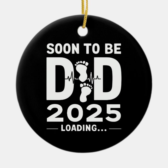 Bald Vater nach 2025 neuer Papa zu sein Keramik Ornament (Vorne)