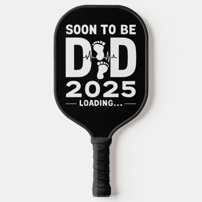 Bald Vater nach 2025 neuer Papa zu sein Pickleball Schläger (Vorderseite)