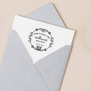 Bald werden Herr und Frau Floral Wedding Gummistempel