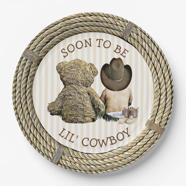 Bald werden Lil' Cowboy Baby Shower Cake Teller (Vorderseite)