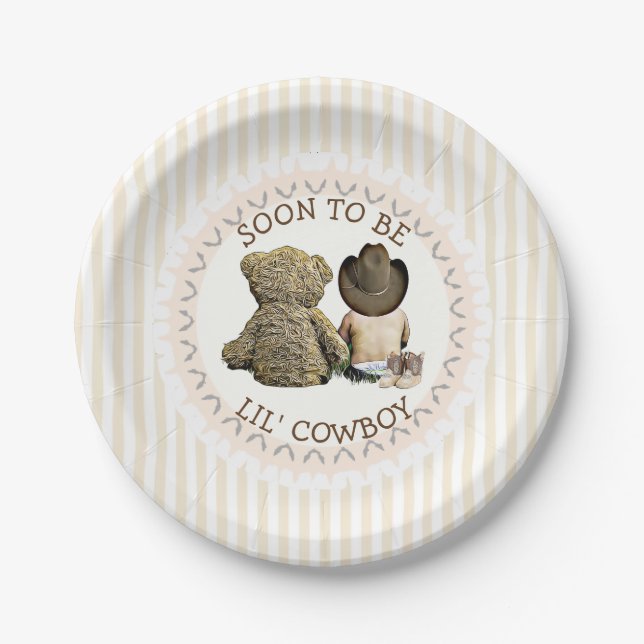 Bald werden Lil' Cowboy Baby Shower Cake Teller (Vorderseite)
