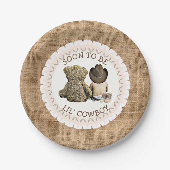 Bald werden Lil' Cowboy Baby Shower Cake Teller (Vorderseite)
