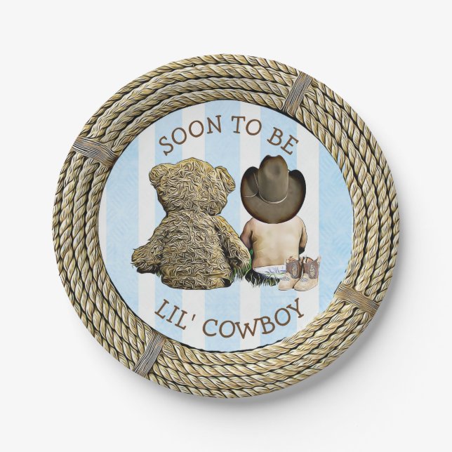 Bald werden Lil' Cowboy Baby Shower Cake Teller (Vorderseite)