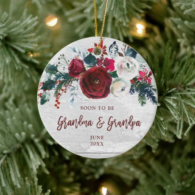 Bald werden Oma & Opa Personalisierte Blüte Keramik Ornament (Baum)