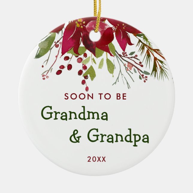 Bald werden Oma und Opa neue Großeltern Keramik Ornament (Vorne)