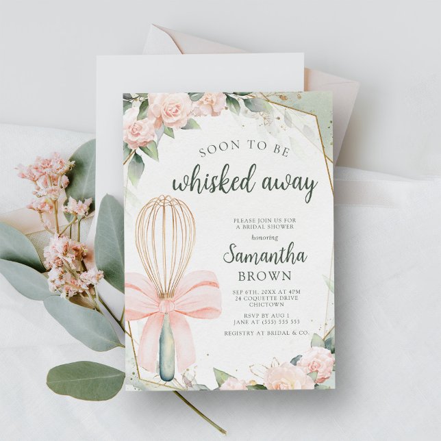Bald werden wir weggeblasen Pink Floral Brautparty Einladung (Von Creator hochgeladen)