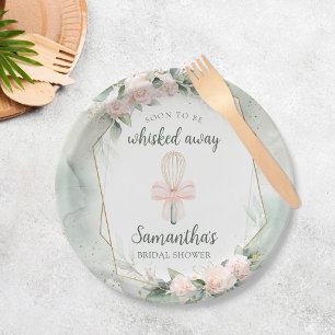 Bald werden wir weggeblasen Pink Floral Brautparty Pappteller