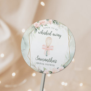 Bald werden wir weggeblasen Pink Floral Brautparty Runder Aufkleber