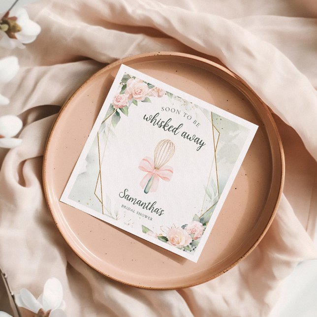 Bald werden wir weggeblasen Pink Floral Brautparty Serviette (Von Creator hochgeladen)