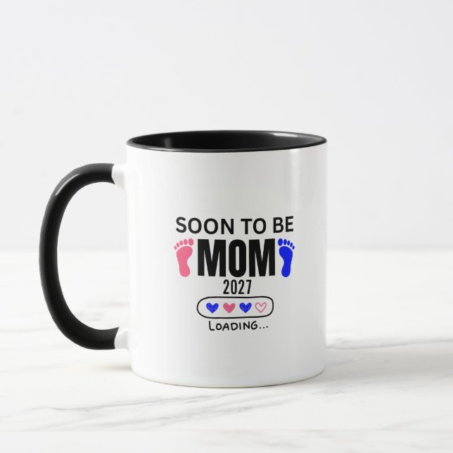 Bald werdende Mutter 2027 Loading, Baby-Party Tasse (Links)