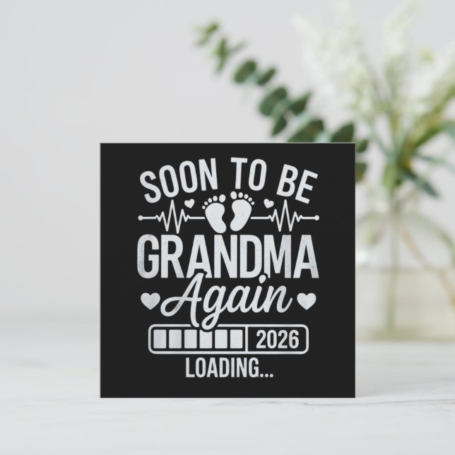 Bald wieder Oma 2026 Schwangerschaft  Einladung (Stehend Vorderseite)