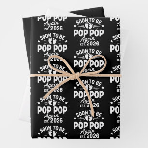 Bald wieder Opa Opa est. 2026 Schwangerschaft Geschenkpapier Set