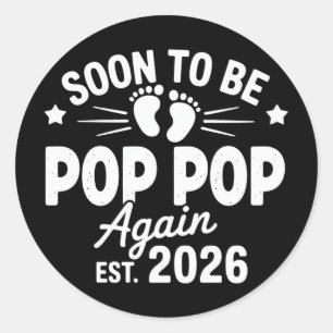 Bald wieder Opa Opa est. 2026 Schwangerschaft  Runder Aufkleber