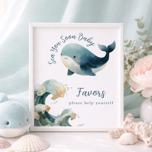 Bald-wieder-Seehund-Weiße-Baby-Party-Geschenke-Sch Poster
