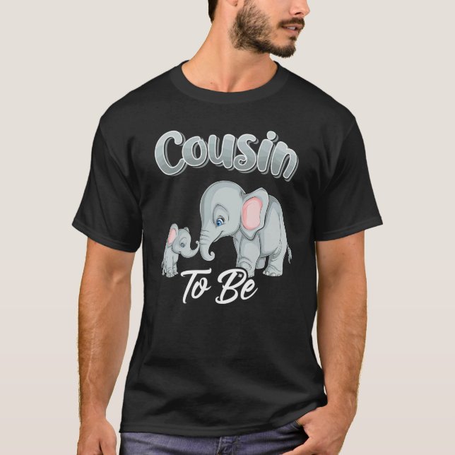 Bald wird Cousin Elefanten für Babyduschengeschlec T-Shirt (Vorderseite)