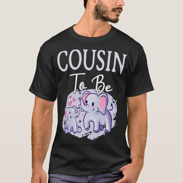 Bald wird Cousin Elefanten für Babyduschengeschlec T-Shirt (Vorderseite)