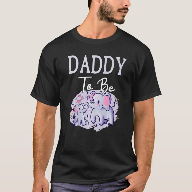 Bald wird Daddy Elefanten für Baby Shower Gender T-Shirt (Vorderseite)