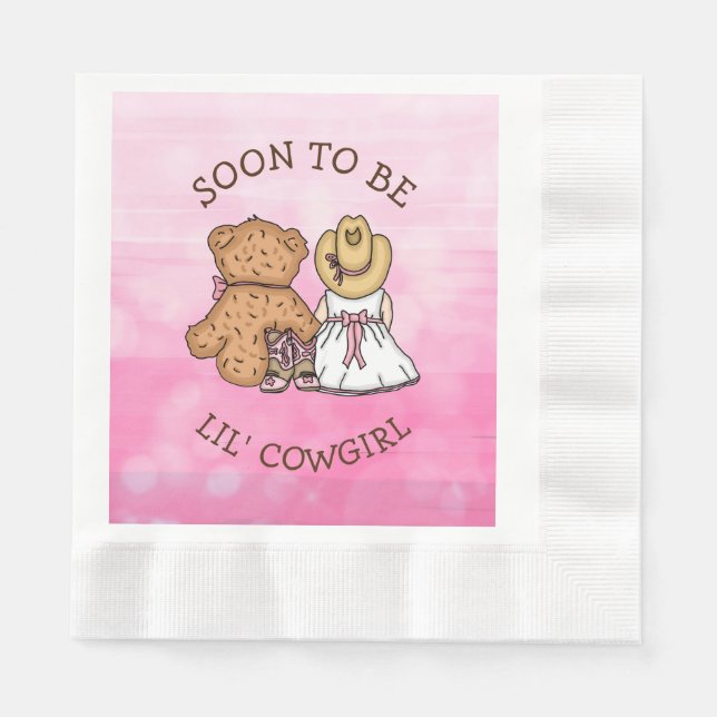 Bald wird Lil' Cowgirl | Mädchendusche Serviette (Vorderseite)