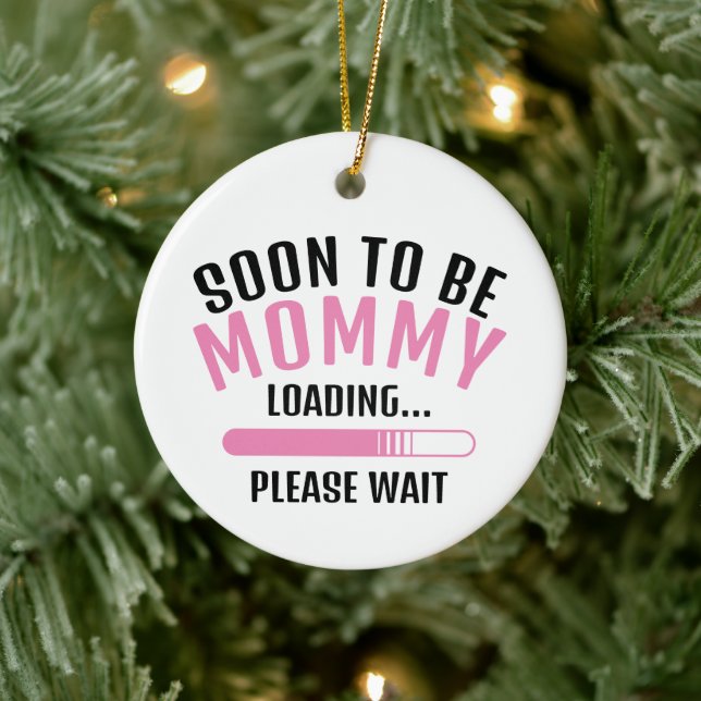 Bald wird MOMY Lading Schwangerschaft Ankündigung Keramik Ornament (Baum)