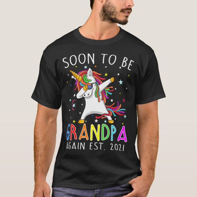 Bald wird Opa 2021 Einhorn T-Shirt (Vorderseite)