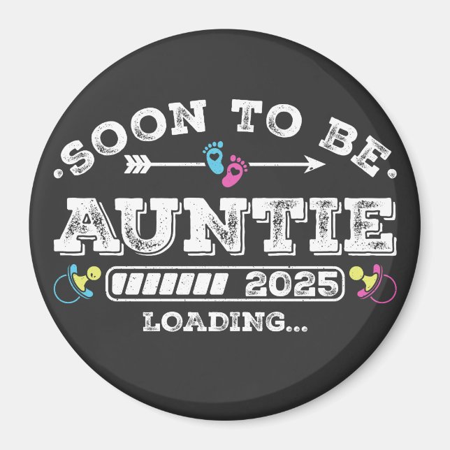 Bald wird Tante 2025 Ladekreis Magnet (Vorne)