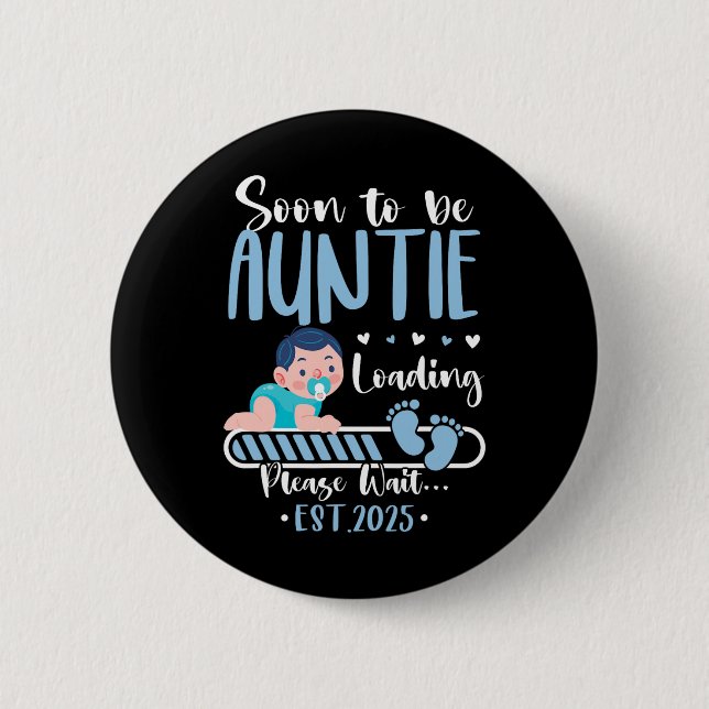 Bald wird Tante 2025 Laden Niedlichen Ba Button (Vorderseite)