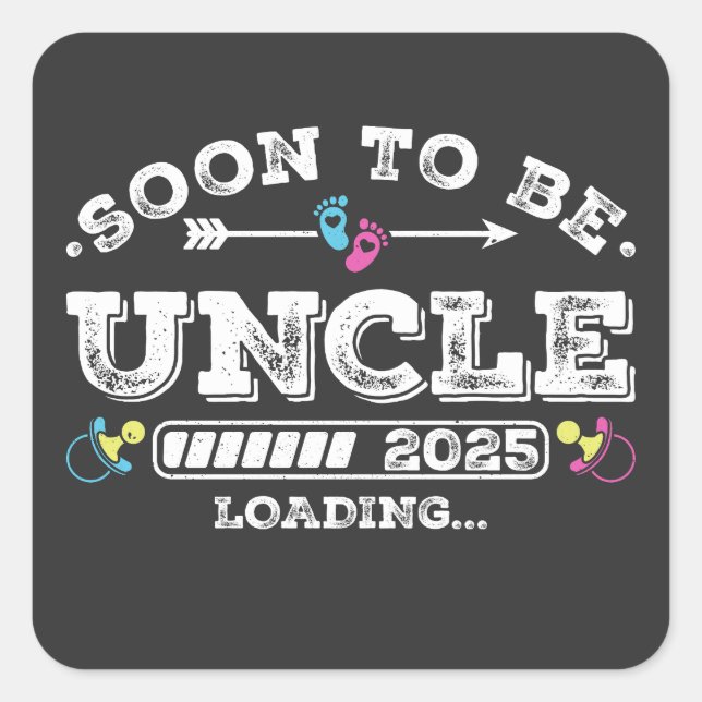 Bald wird zu Uncle 2025 Ladung Quadratischer Aufkleber (Vorderseite)