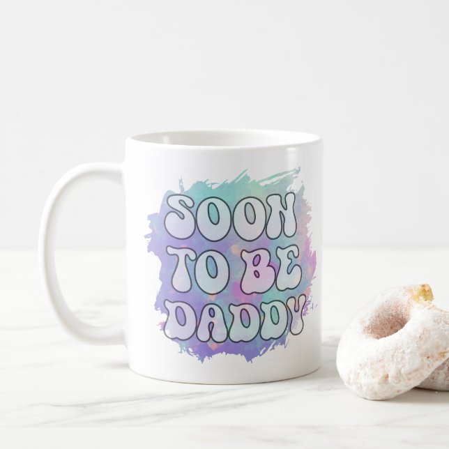 Bald zu Daddy Funny New Dad Schwangerschaft Ankünd Kaffeetasse (Mit Donut)