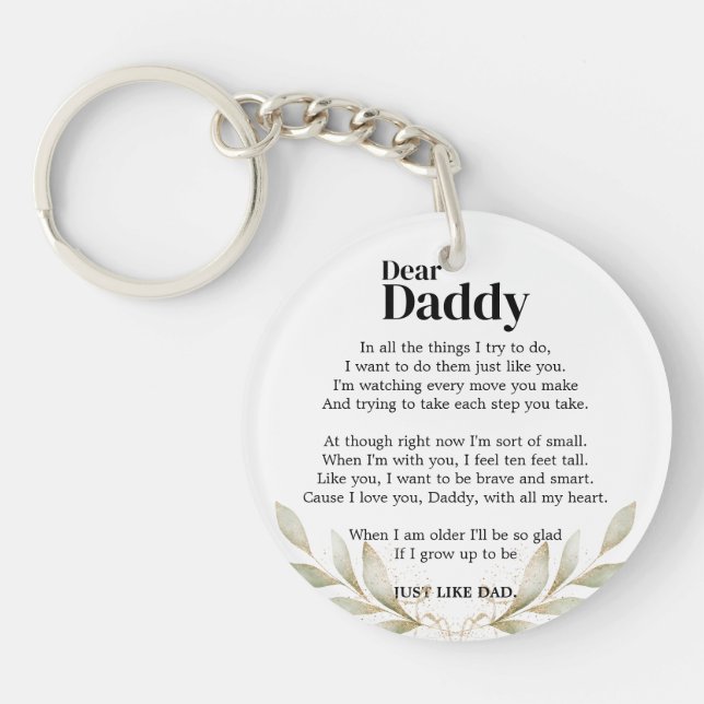 Bald zu Daddy Pregnancy Announcement Bump Gedicht  Schlüsselanhänger (Vorderseite)
