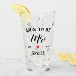 Bald zu Frau personalisiert Name Adult Schürze Glas