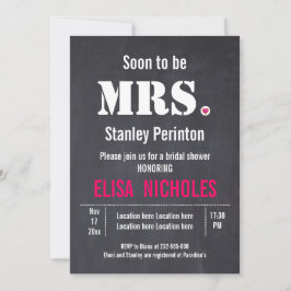 Bald zu Mrs. typography wedding Brautparty Einladung
