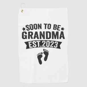 Bald zu Oma 2023 Funny neues Geborenes Baby Gesche Golfhandtuch