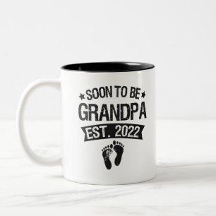 Bald zu Opa 2022 Neues Geborenes Baby Geschenk Zweifarbige Tasse