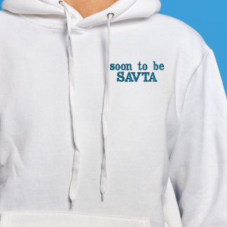 "Bald zu Savta" Überraschung Jüdische Großmutter G Bestickter Hoodie