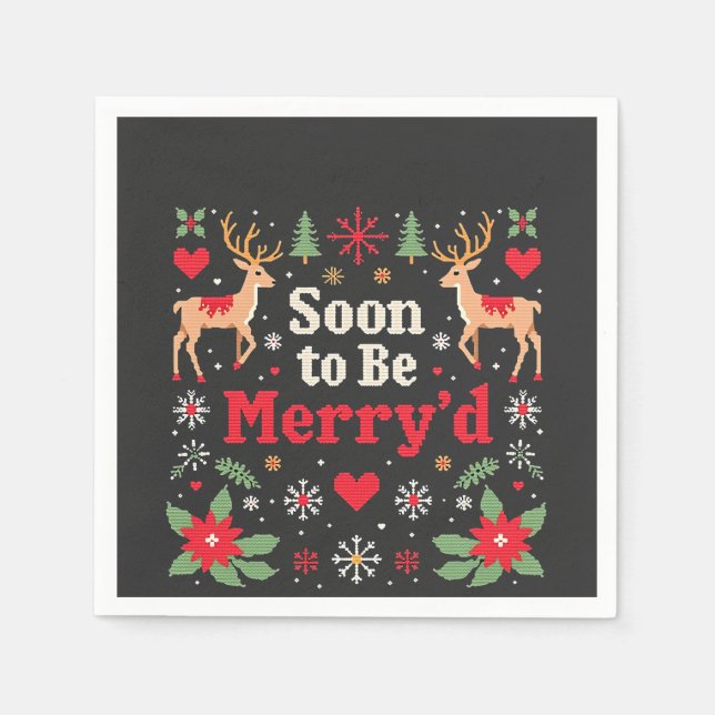 Bald zu sein fröhlich'd Funny Weihnachtskaffees Serviette (Vorderseite)