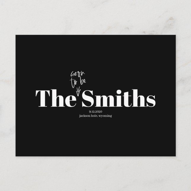 Bald zu sein Smith Foto Save the Date Ankündigungspostkarte (Vorderseite)