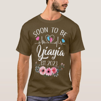 Bald zu sein Yiayia Est 2023 Blumenschwangerschaft T-Shirt