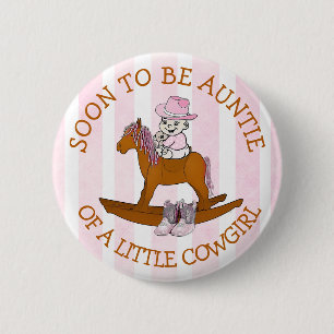 Bald zu Tante eines kleinen Cowgirl Button. Button