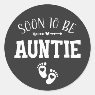 Bald zu Tante für Tanten. Runder Aufkleber