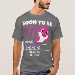 Bald zu Tante Shark Est 2022 Schwangerschaft Ankün T-Shirt