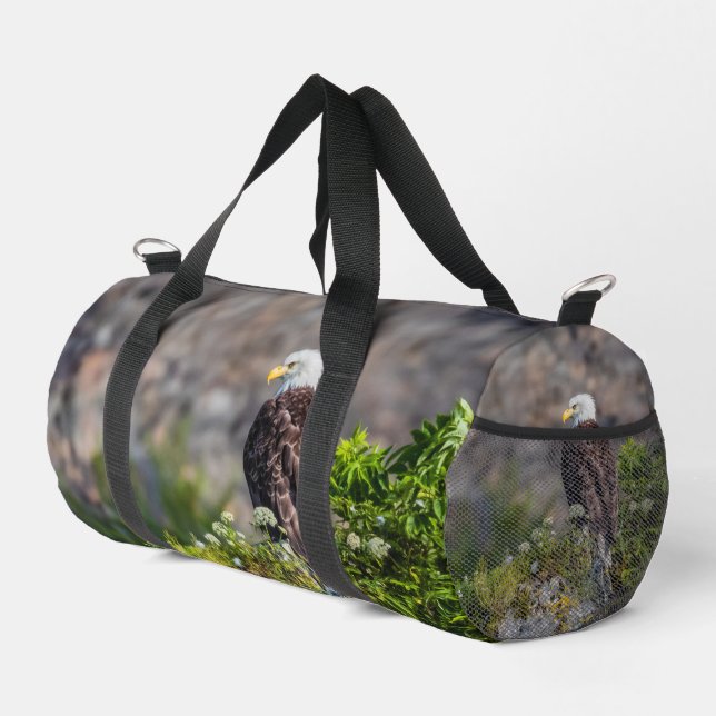 Baldadler auf dem Felsen Duffle Bag (Rechte Ecke)