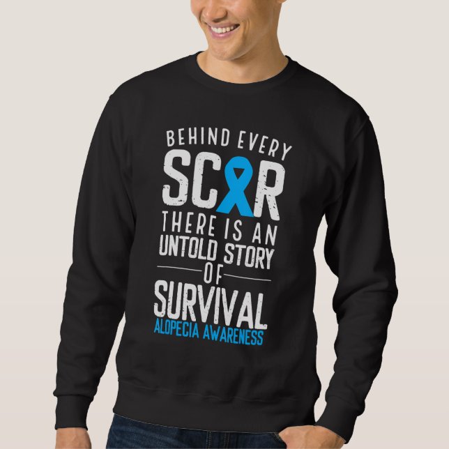 Baldness Hair Loss Blue Ribbon Alopecia Areata Awa Sweatshirt (Vorderseite)