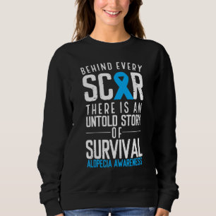 Baldness Hair Loss Blue Ribbon Alopecia Areata Awa Sweatshirt