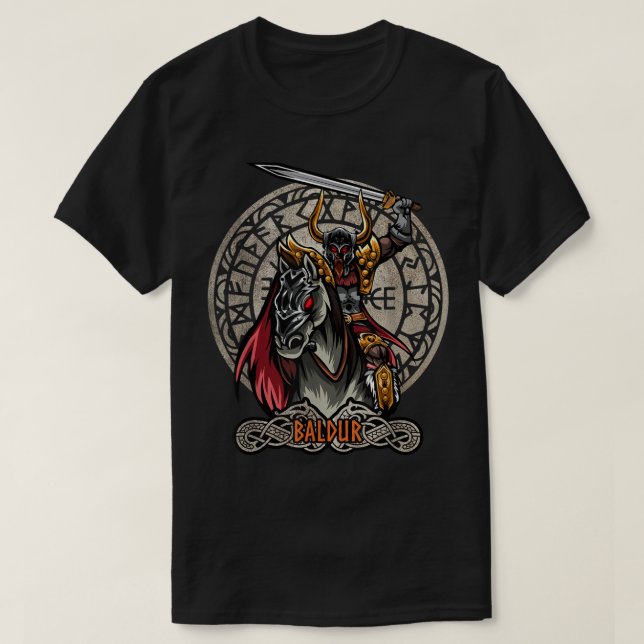 Baldur Norse Mythology Valhalla Viking Nordic God T-Shirt (Design vorne)