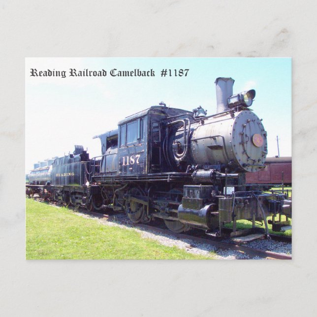 Baldwin Built Reading Railroad Camelback #1187 Postkarte (Vorderseite)