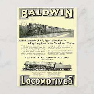 Baldwin-Dampflokomotive Typ Mountain aus dem Jahr Postkarte